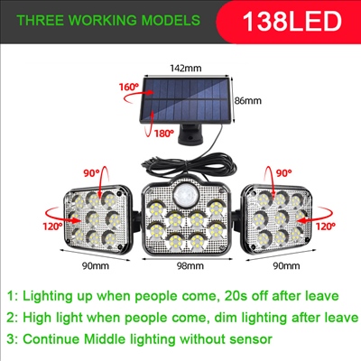 LED wall light with solar
